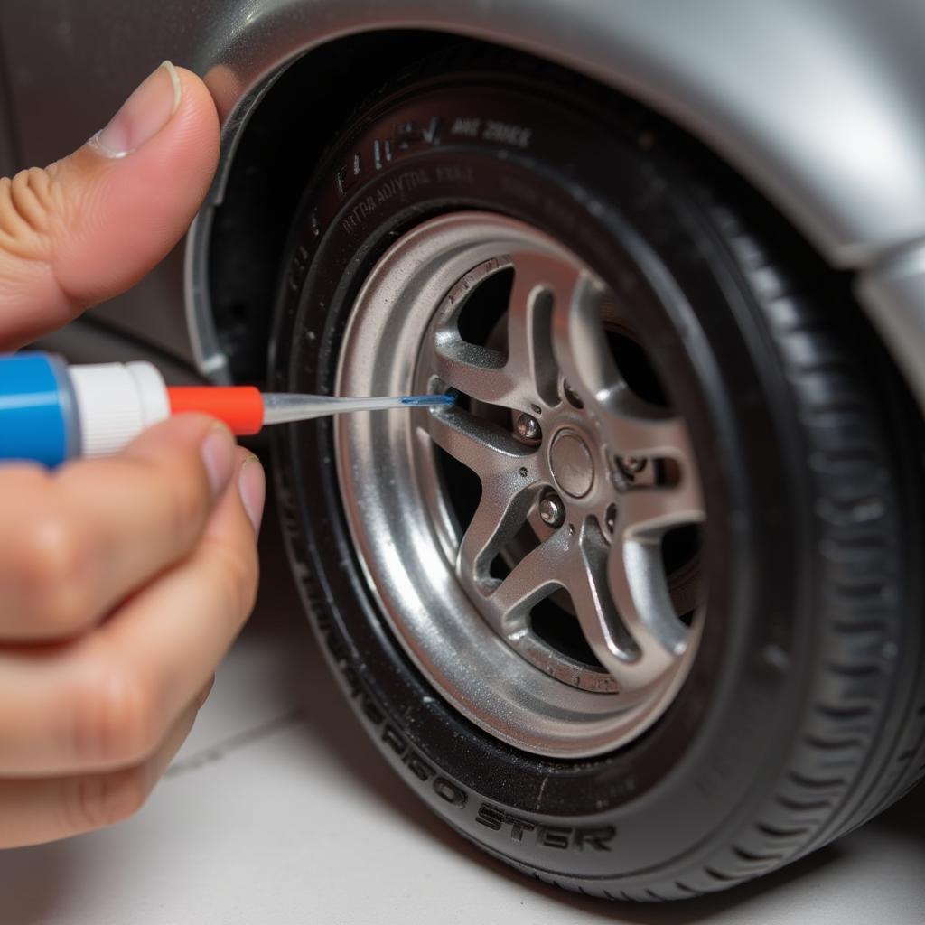 Reattaching a Toy Car Tire