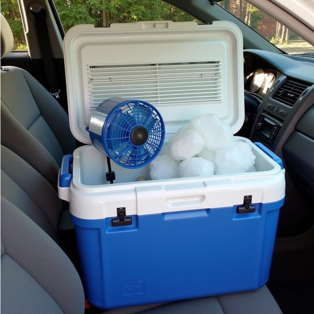 Redneck AC Setup in Car Window