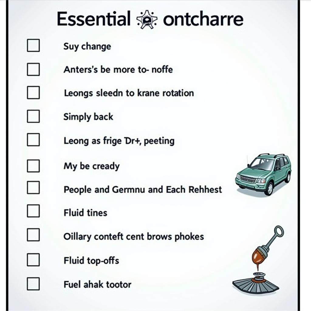 Checklist of essential car maintenance tasks