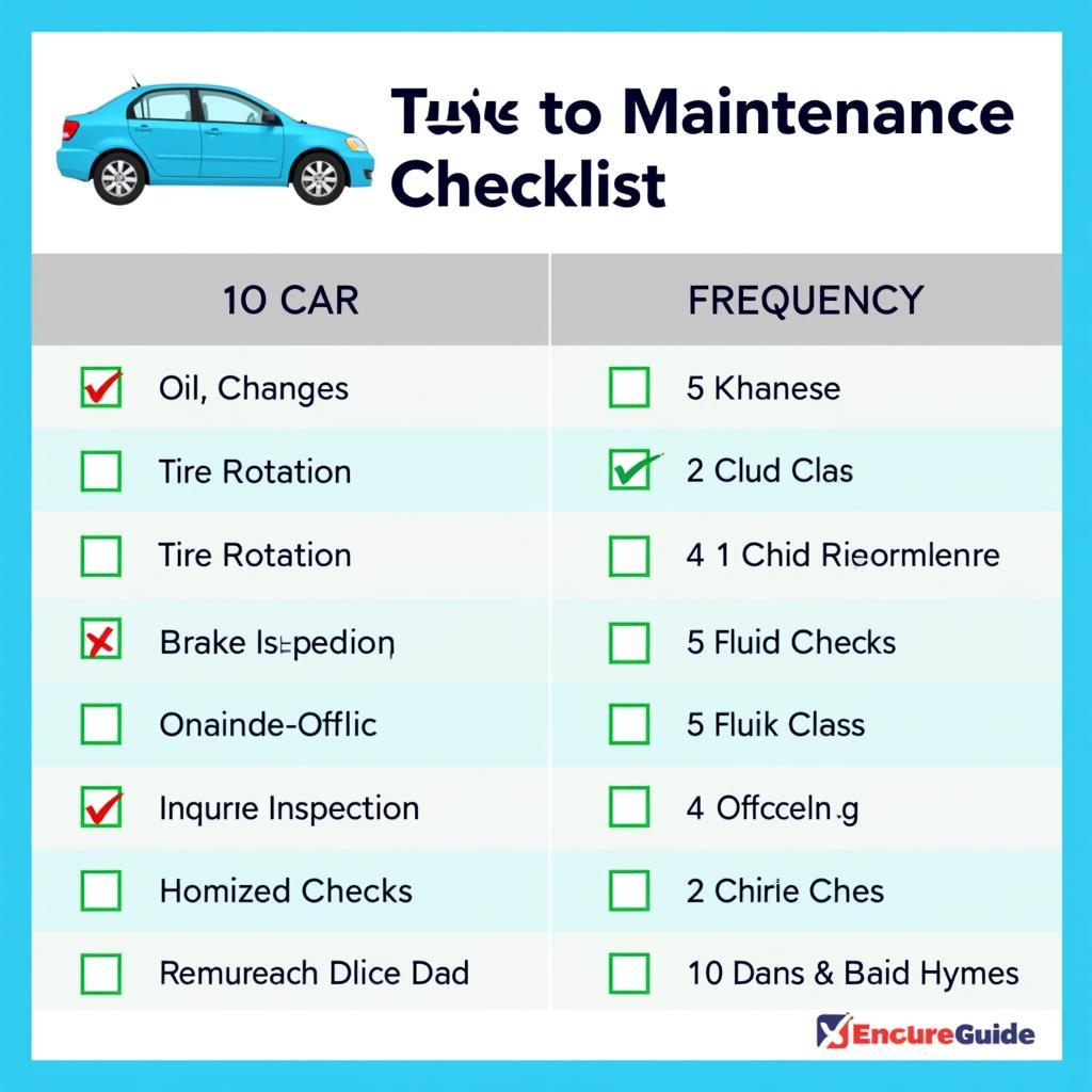 Regular Car Maintenance Checklist