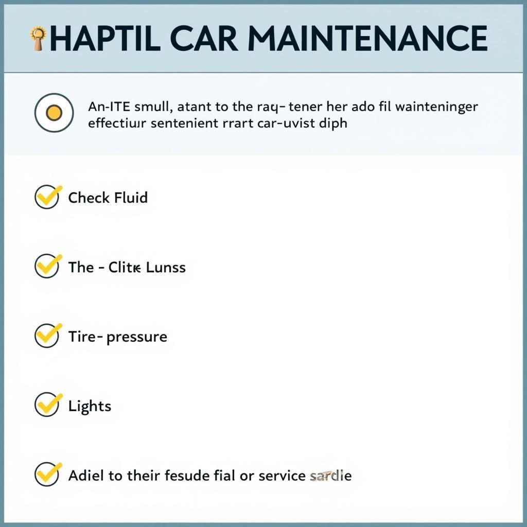 Regular Car Maintenance Checklist