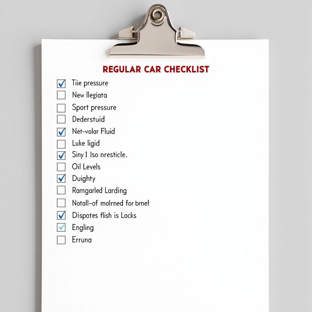 Regular Car Maintenance Checklist