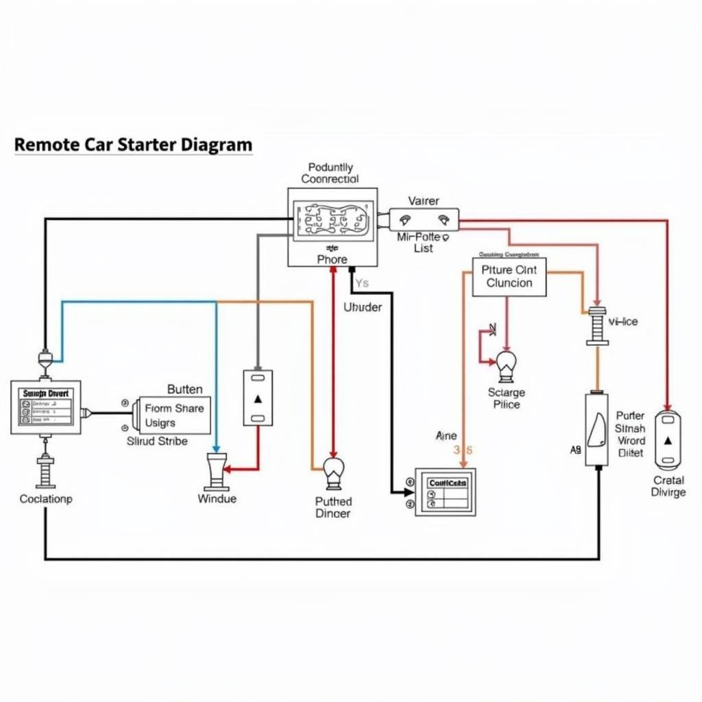 Remote Starter Wiring Diagram with Components Labeled