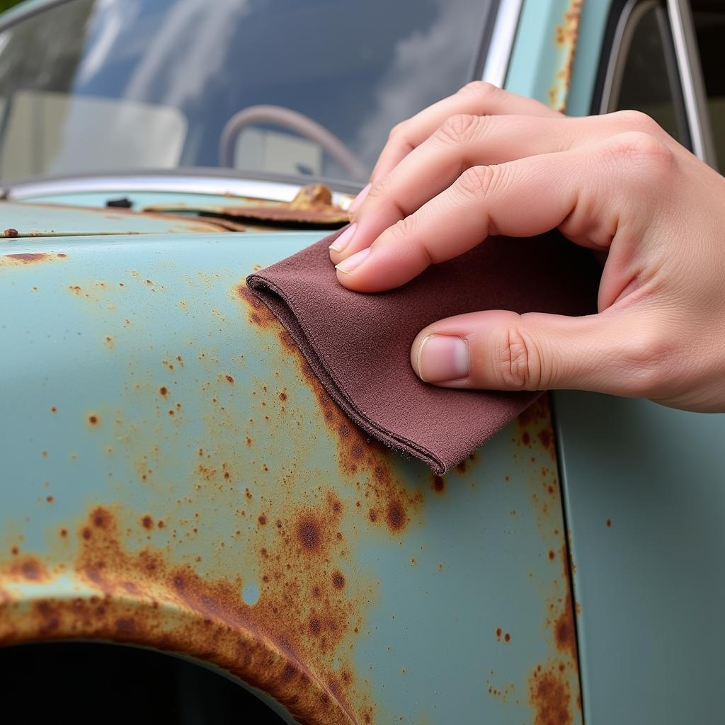 Removing Surface Rust from a Car