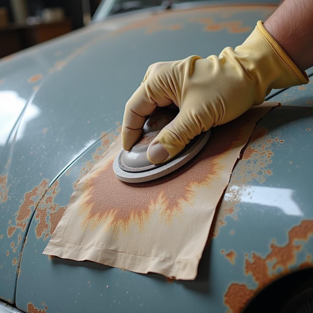 Removing Surface Rust with Sandpaper