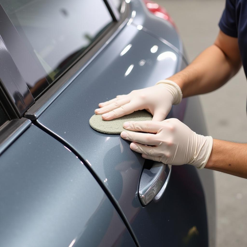 Repairing Scratches on Car Door Panel