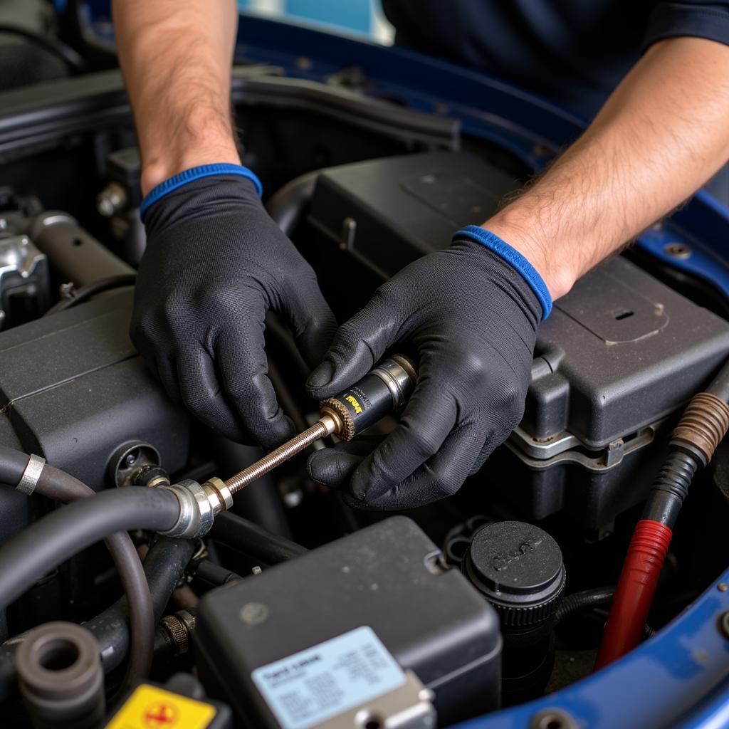 Replacing a Damaged Fuel Line in a Car