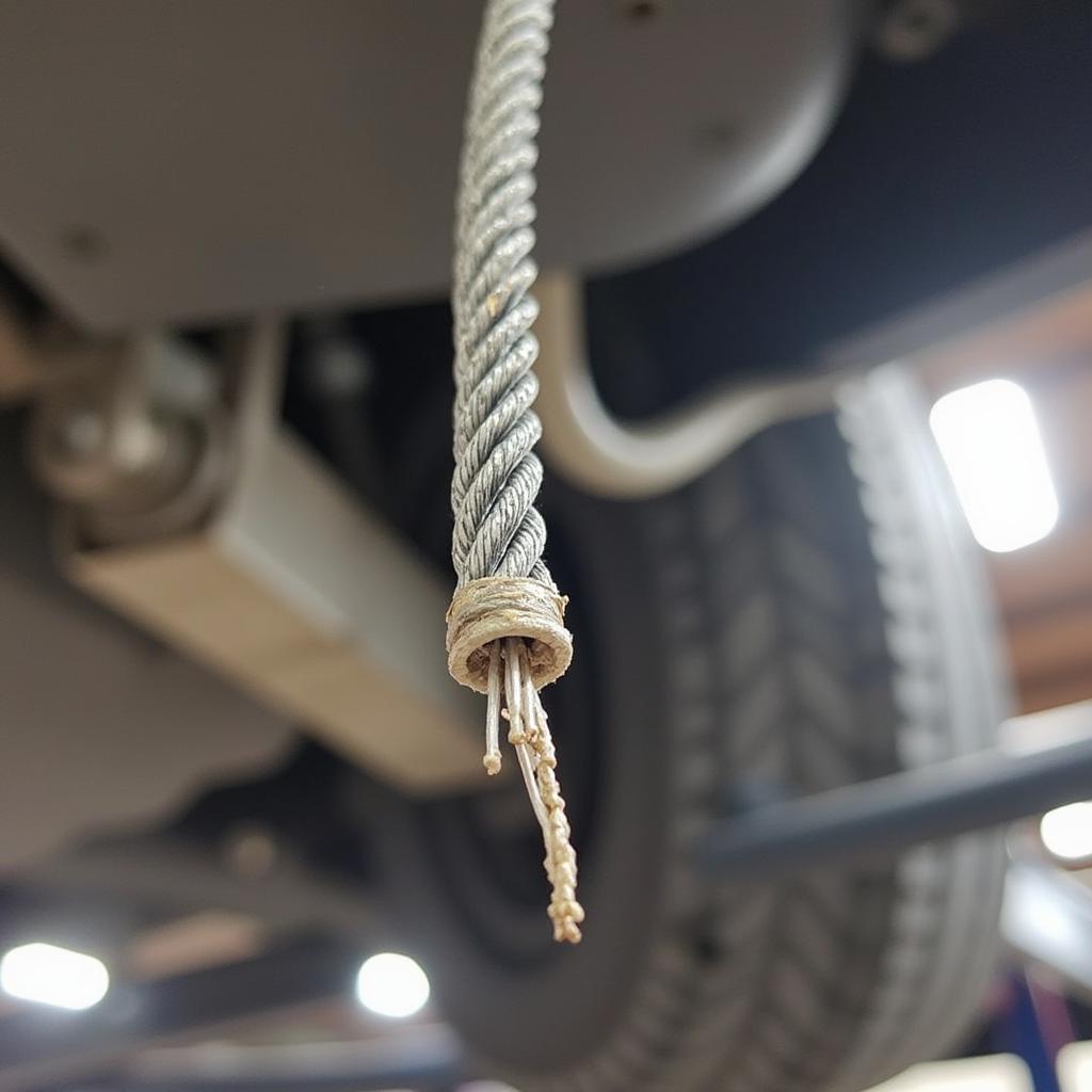 Revolution Car Lift Worn Cable