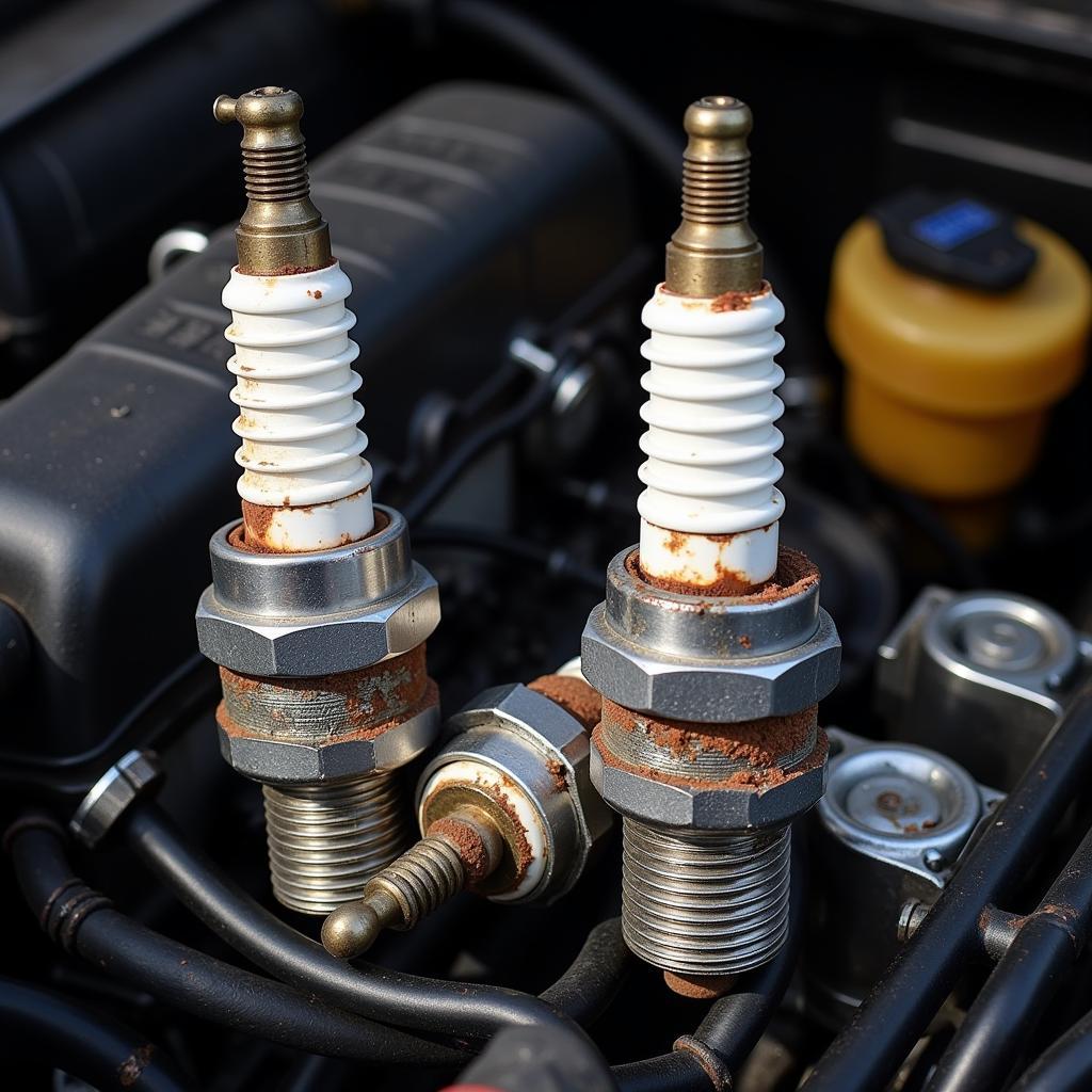 Rough Idle Caused by Worn Spark Plugs