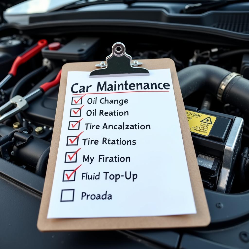 Routine Car Maintenance Contract Checklist