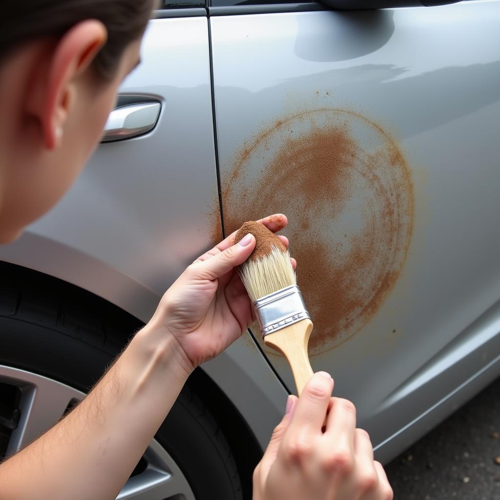 Applying Rust Converter to Car Door