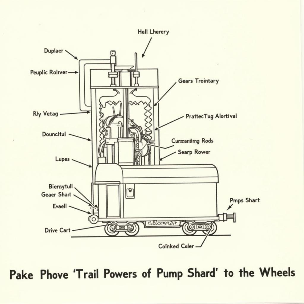 Diagram of the Pumping Mechanism of a Santa Fe Railroad Pump Car