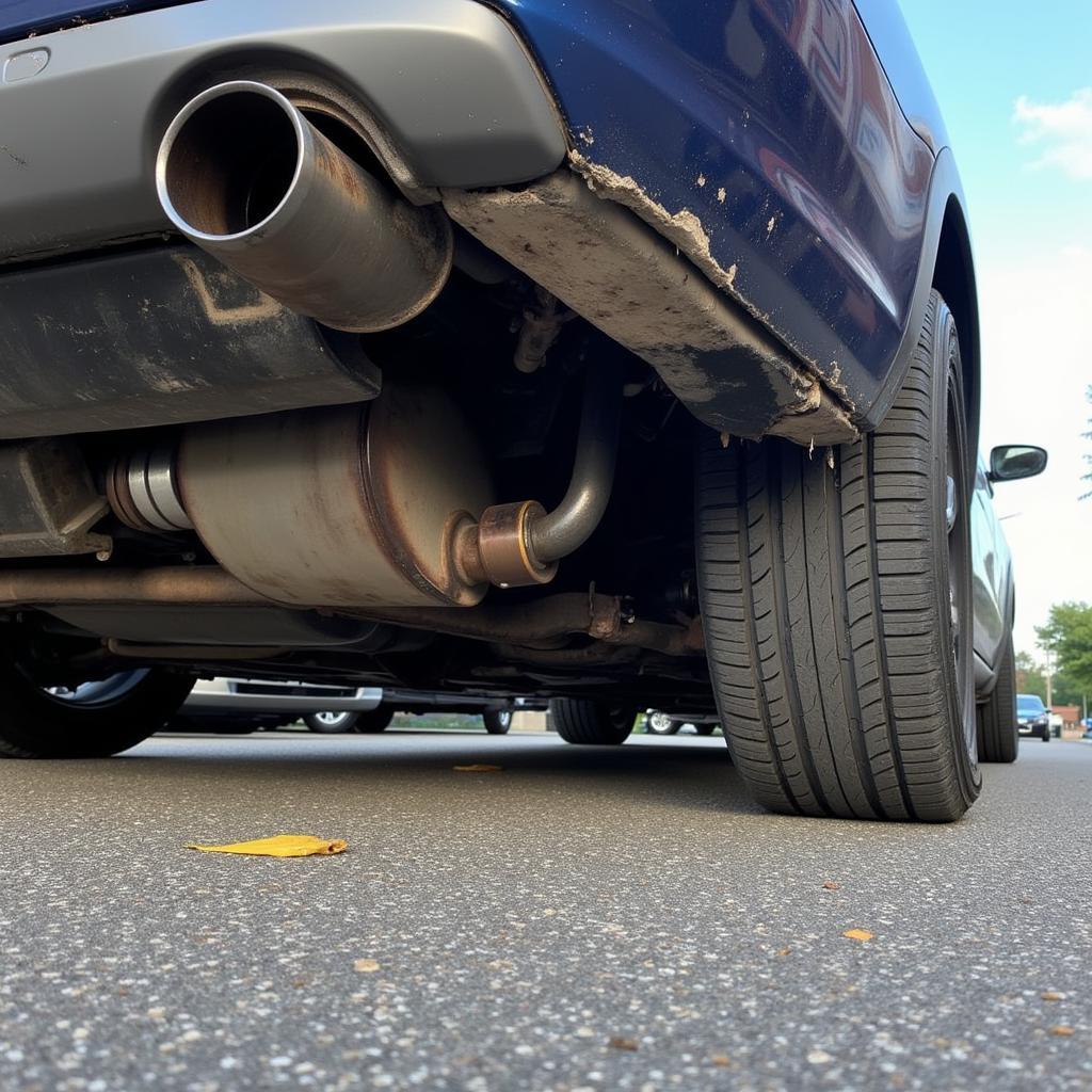 Scraping Damage on a Lowered Car