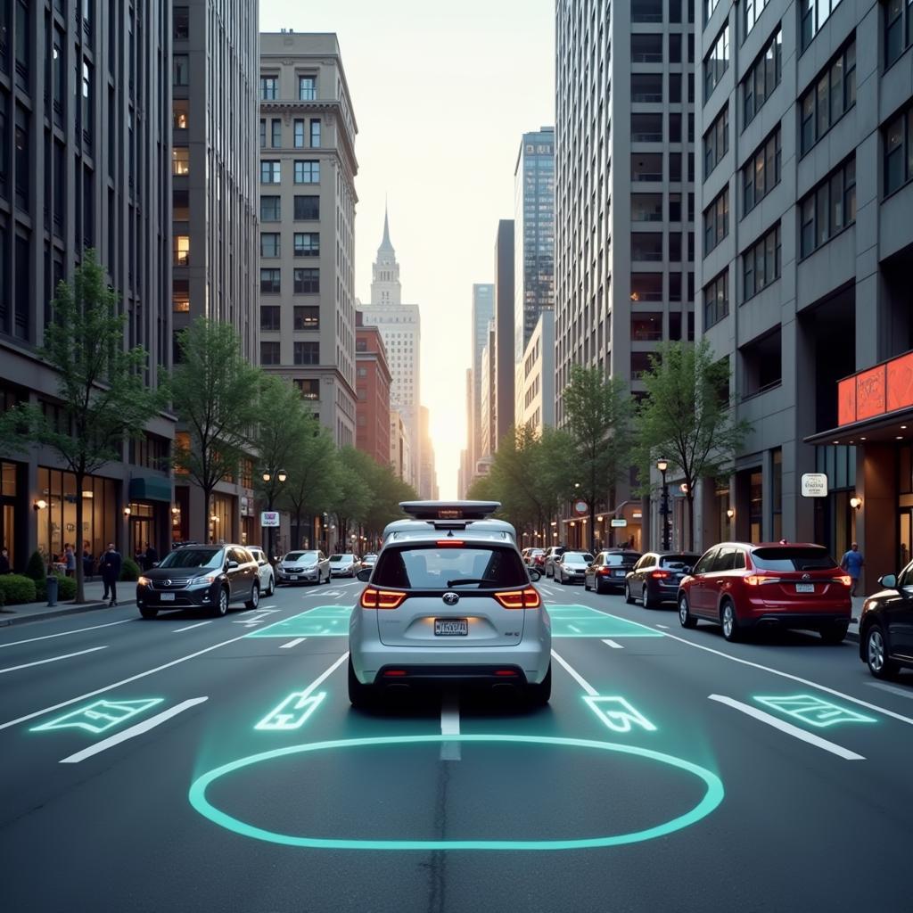 Self-Driving Cars in a Futuristic City