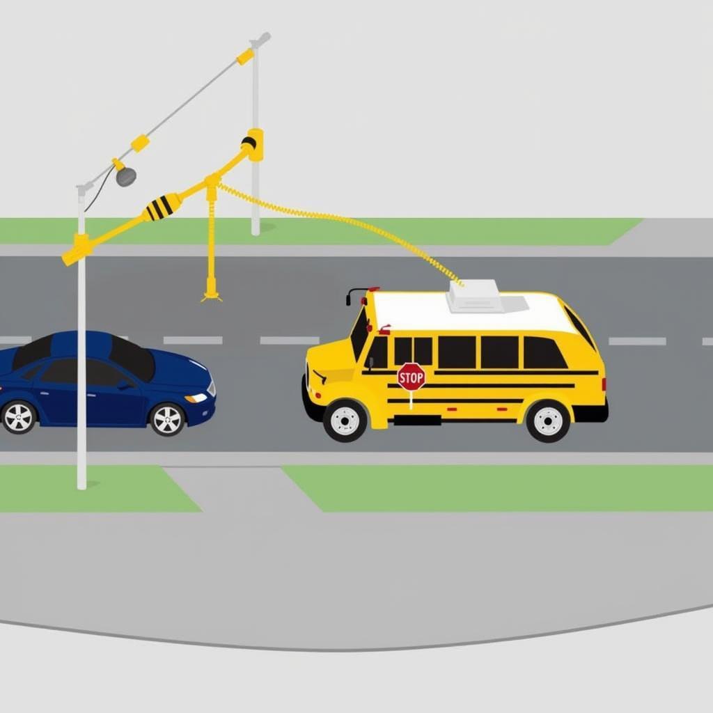 Self-Driving Car Approaching a School Bus