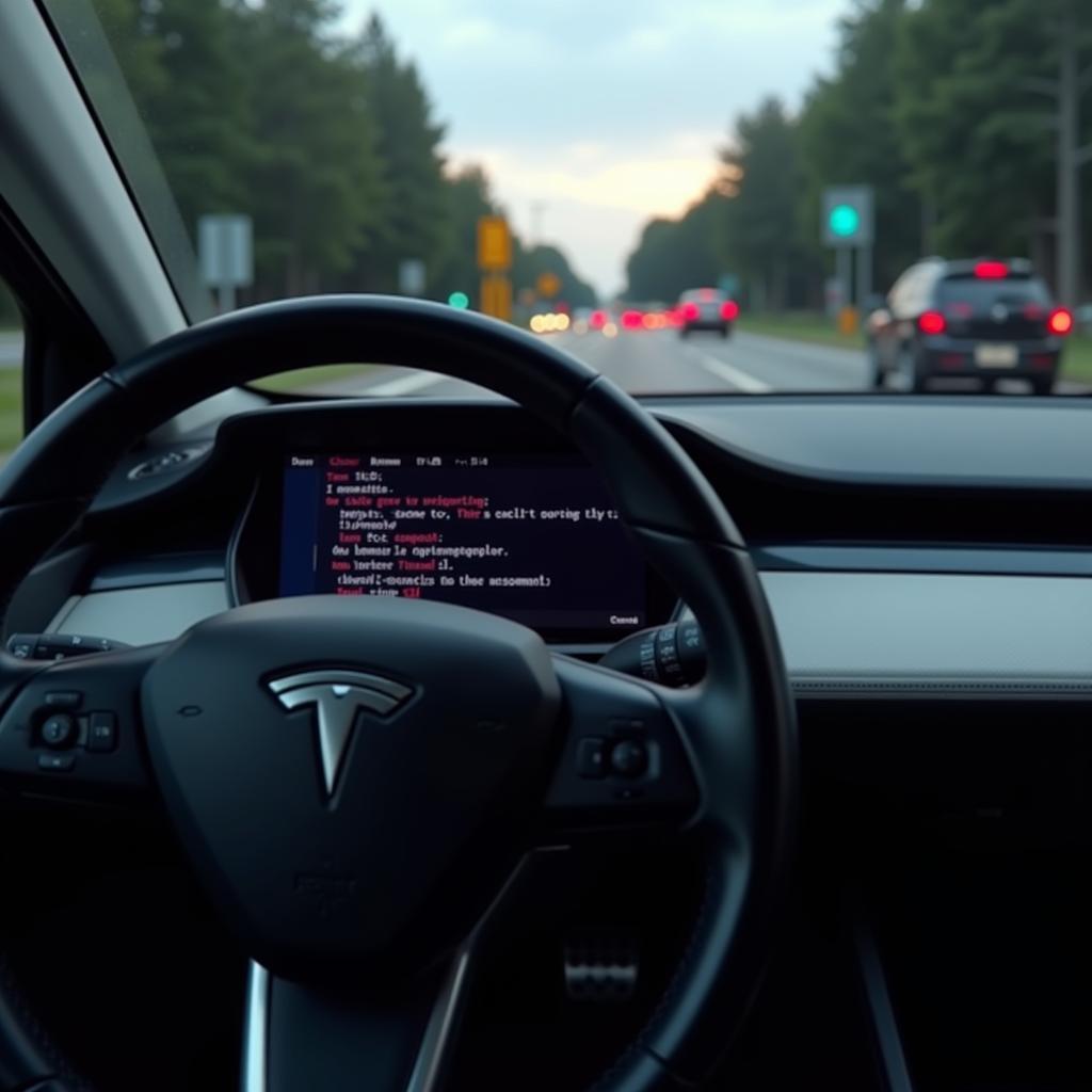 Self-Driving Car Experiencing a Software Glitch