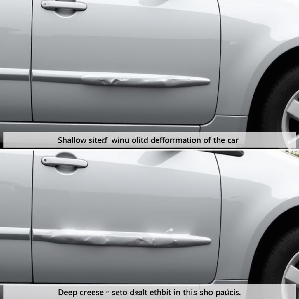 Shallow Dent vs. Deep Crease in Car Door