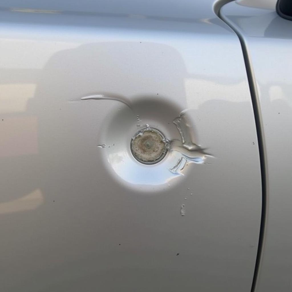 Small dent on a car door