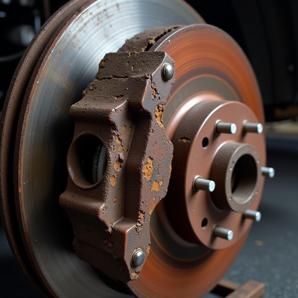 Squealing brakes indicating worn brake pads