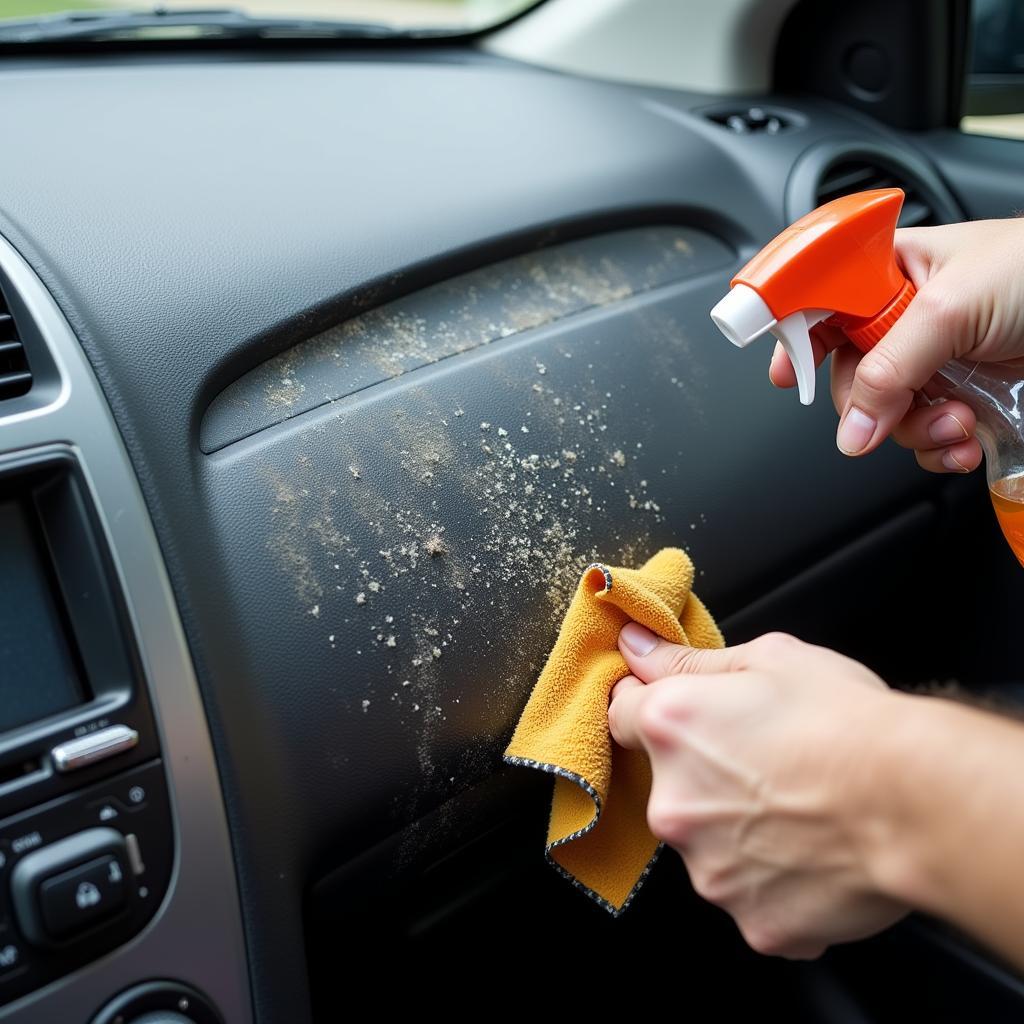 Cleaning a Sticky Car Dashboard