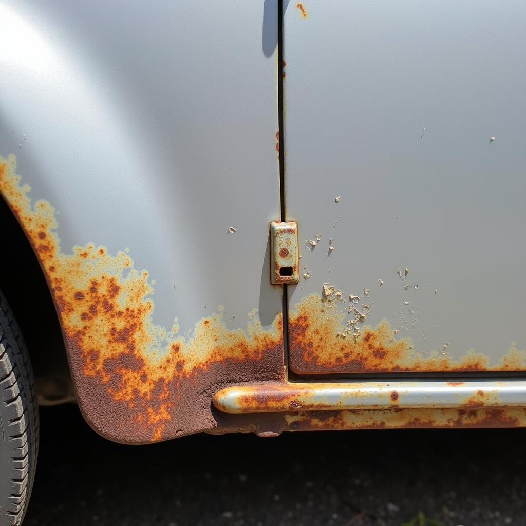 Surface Rust on Car Door