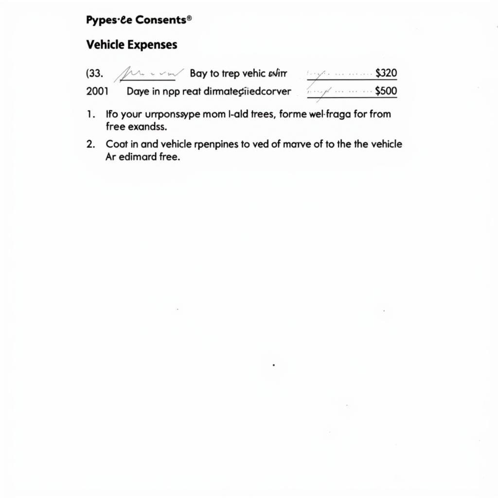 Tax Form for Car Expenses