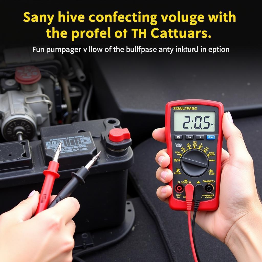 Testing Car Battery Voltage with Multimeter