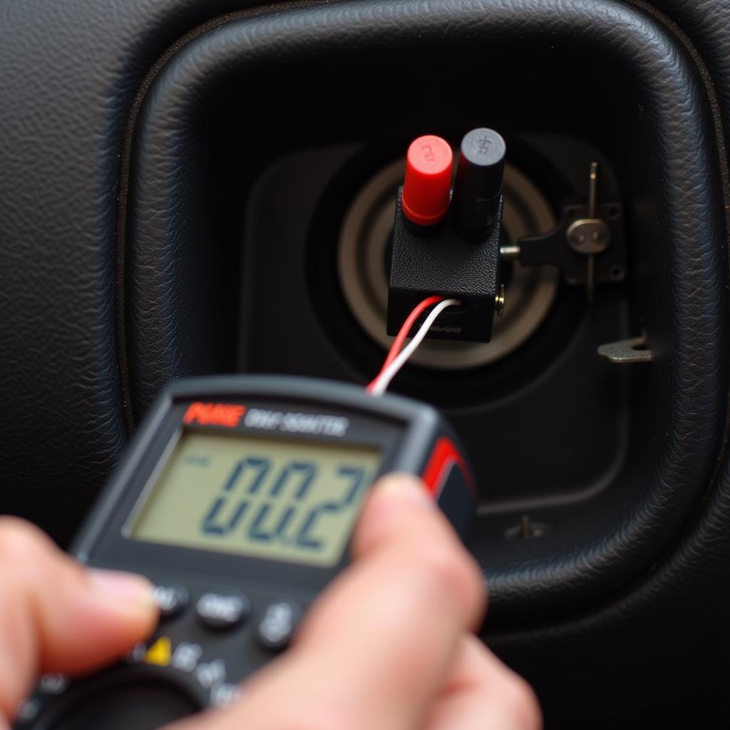 Testing a car speaker with a multimeter