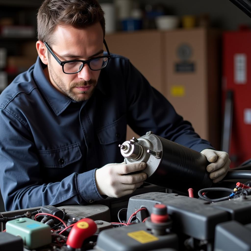 Testing a car starter motor for electrical issues