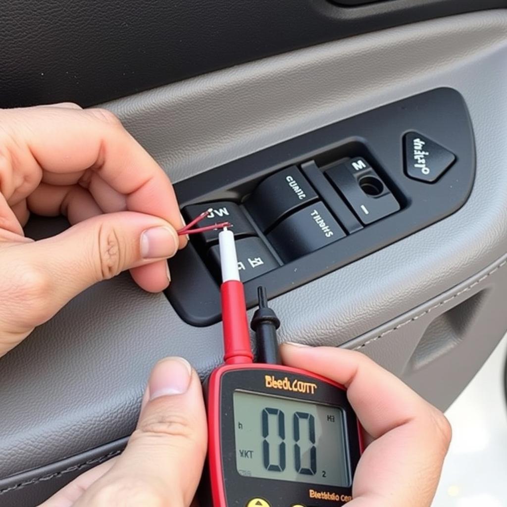 Testing Car Window Button with Multimeter