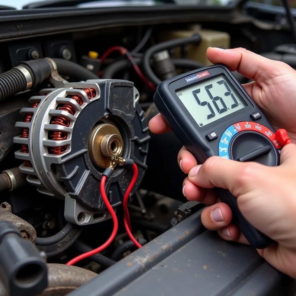 Testing a Lincoln Town Car alternator using a multimeter