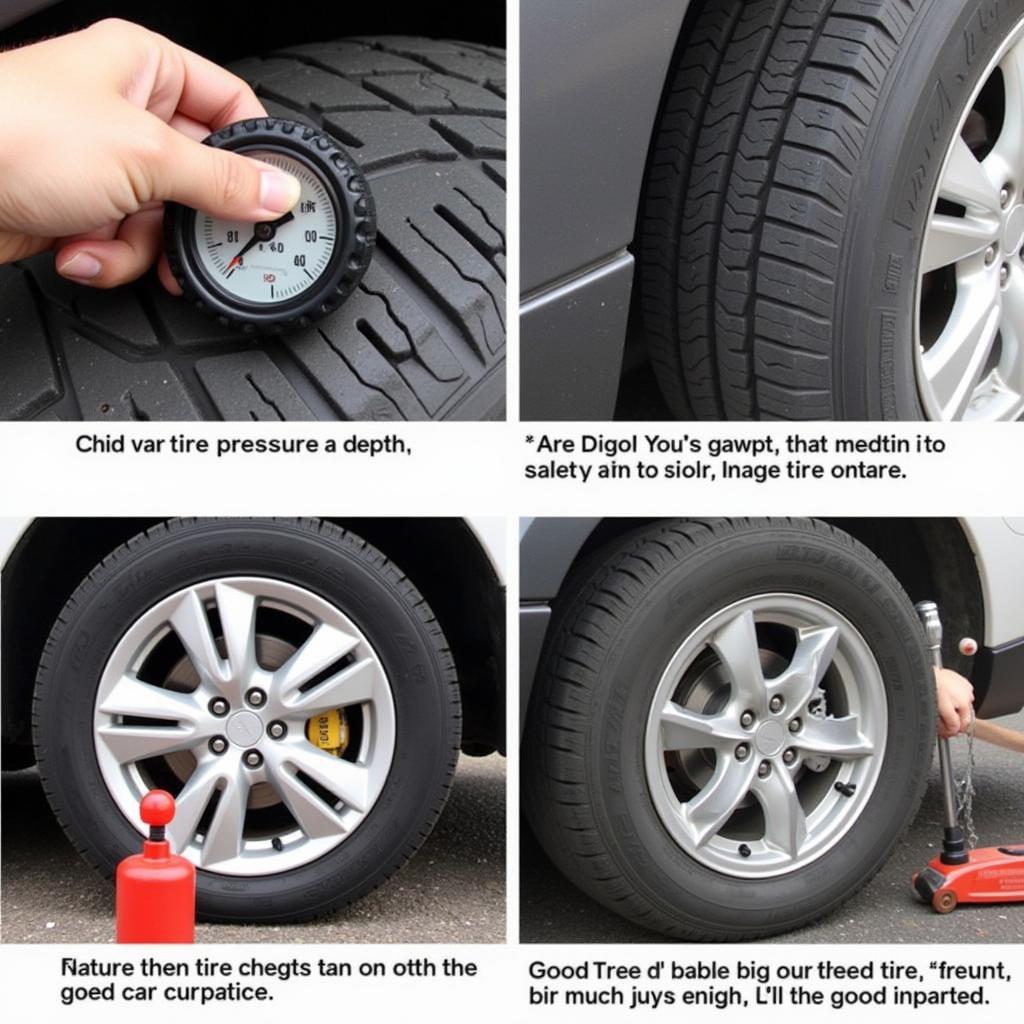 Tire inspection process for a long road trip car maintenance