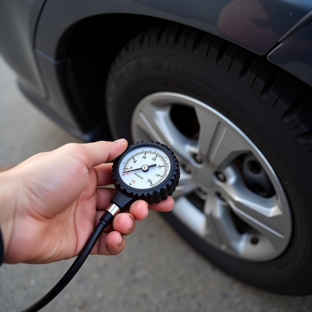 Checking Car Tire Pressure