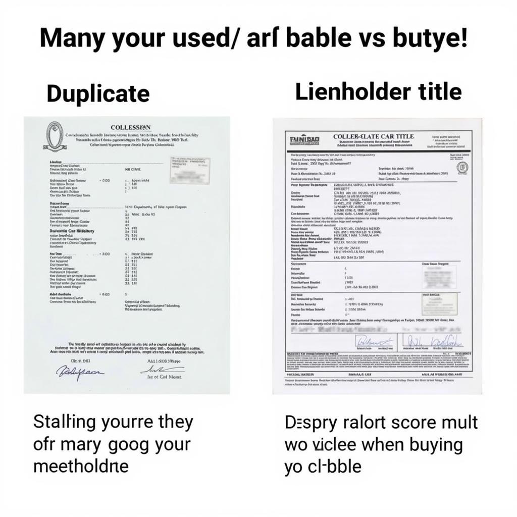 Duplicate and Lienholder Titles