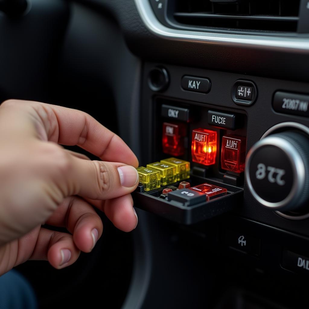 Checking the fuse box for toyota car radio issues