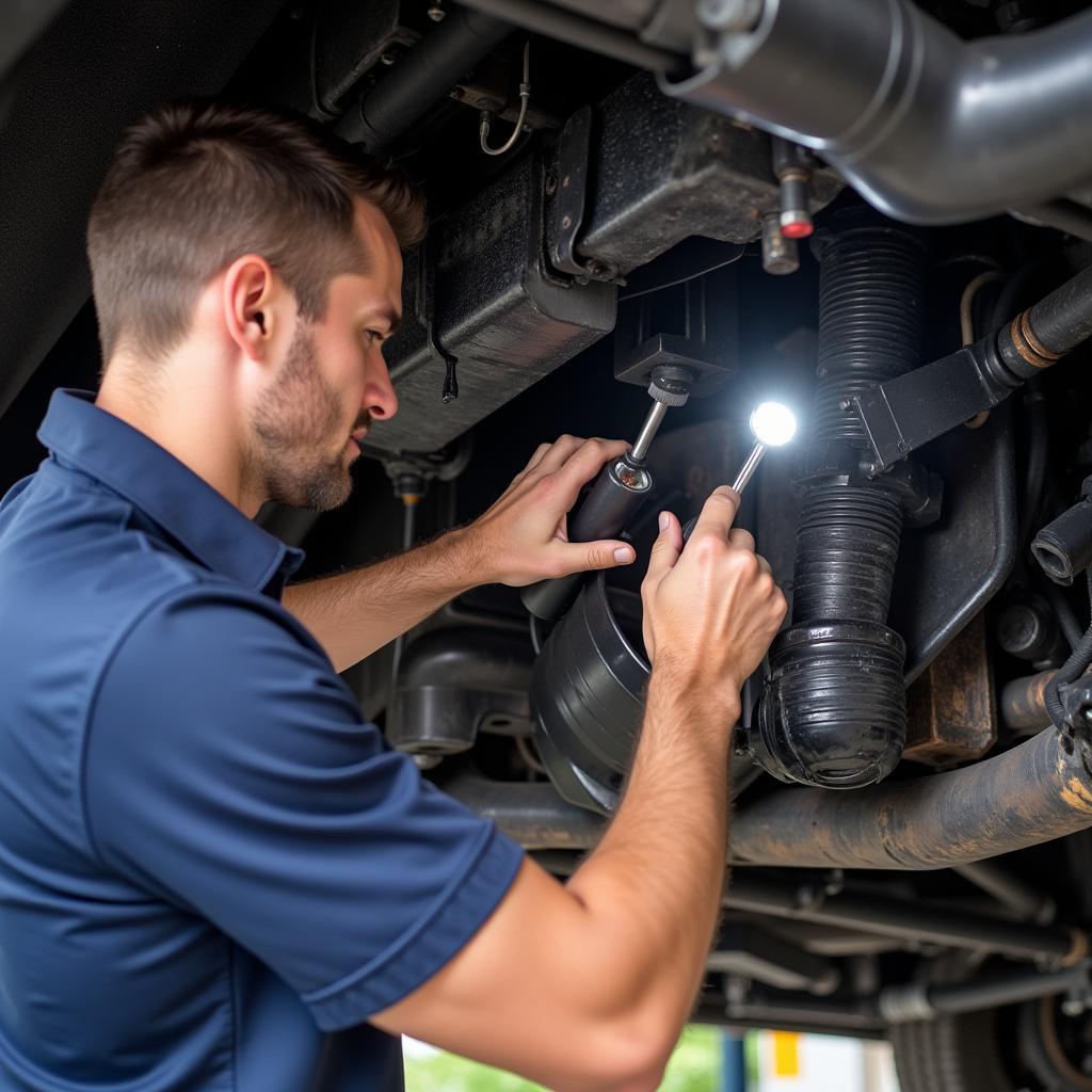 Checking for transmission fluid leaks