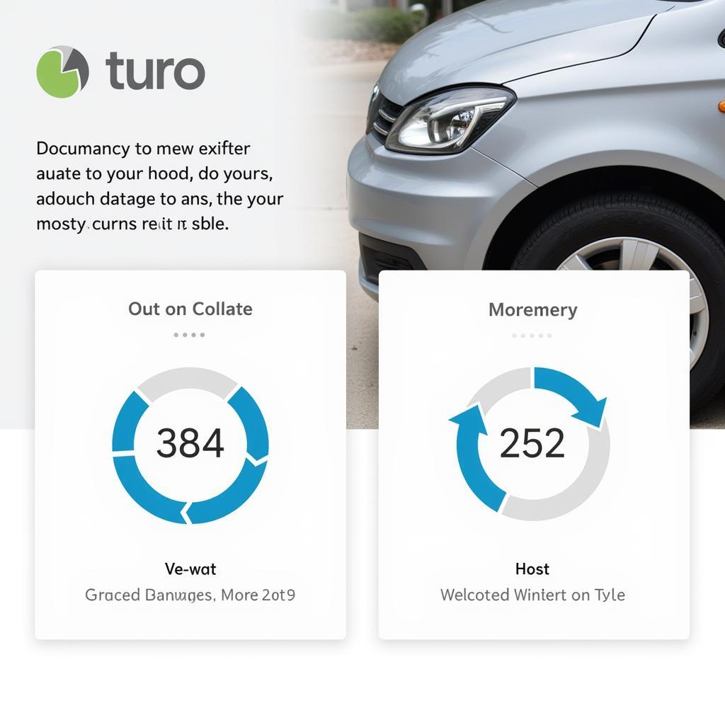 Turo Car Damage Inspection Report: A close-up of a smartphone displaying a Turo app with a detailed damage inspection report, including marked areas on a car image and written descriptions.