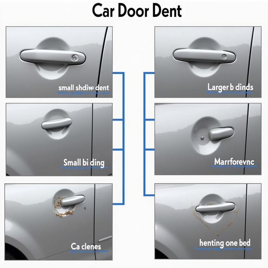 Comparison of minor dents, large dents, creases and dents with paint damage