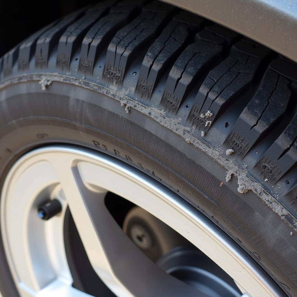 Uneven Tire Wear Indicating Car Alignment Problems