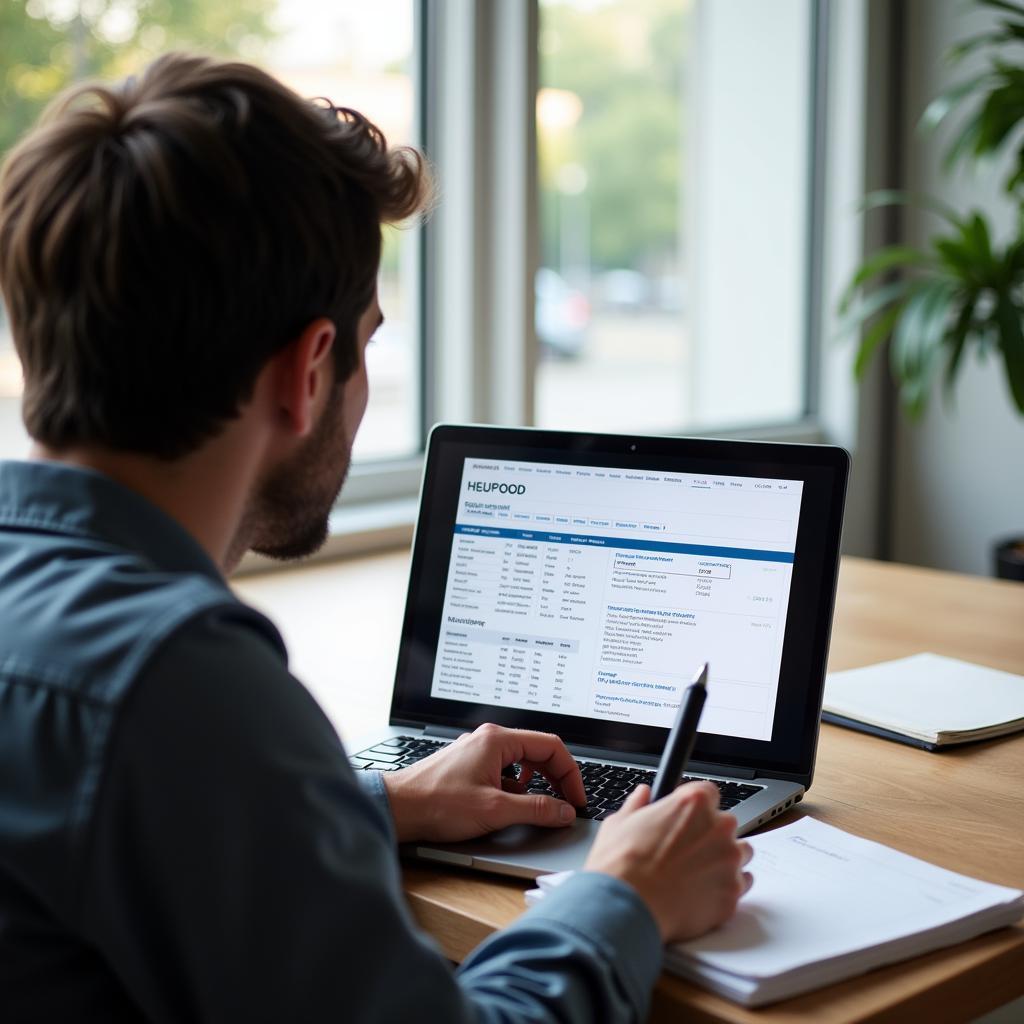 Used Car Buyer Reviewing Maintenance Report