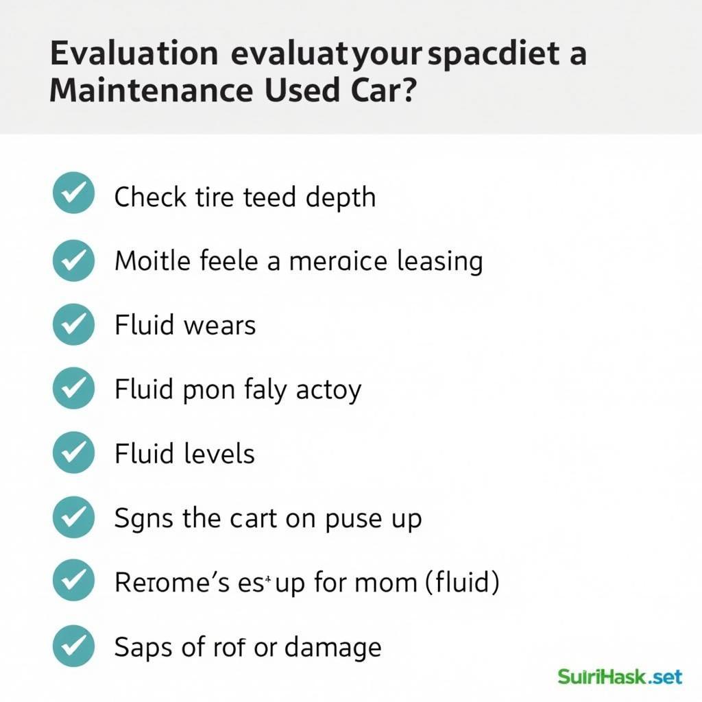 Used Car Inspection Checklist for Maintenance