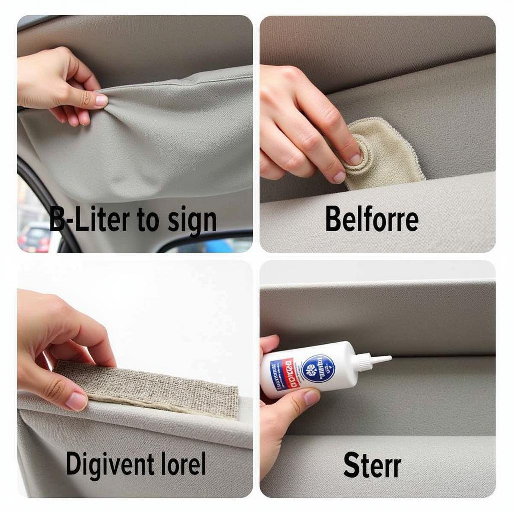 Applying Fabric Adhesive to Car Headliner