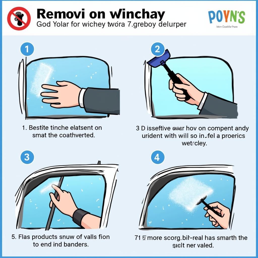 Using Plastic Scraper to Remove Ice from Car Window