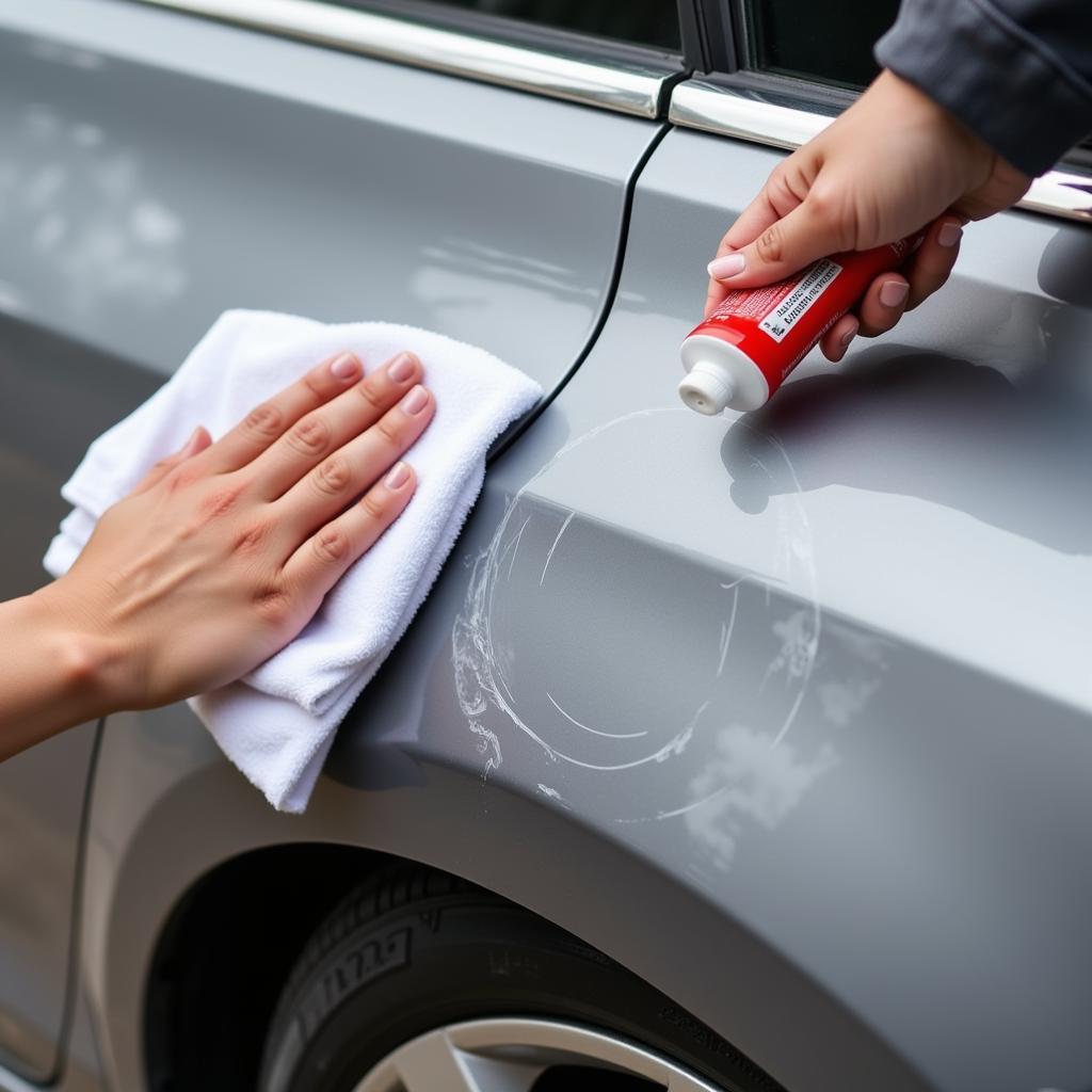 Using Toothpaste to Fix Minor Car Scratch