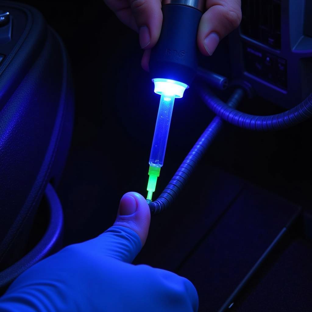 UV Dye Leak Detection in Car AC