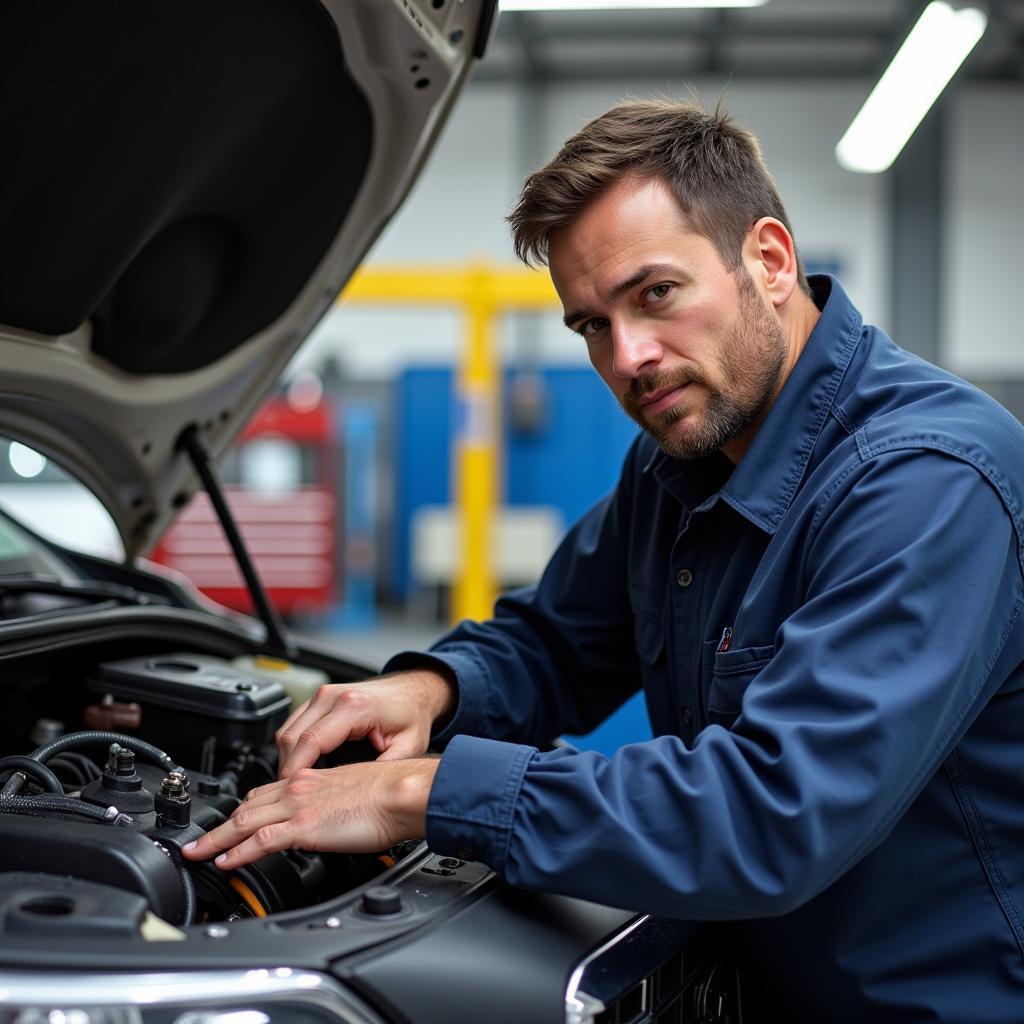 Experienced Volvo Mechanic Performing Diagnostics