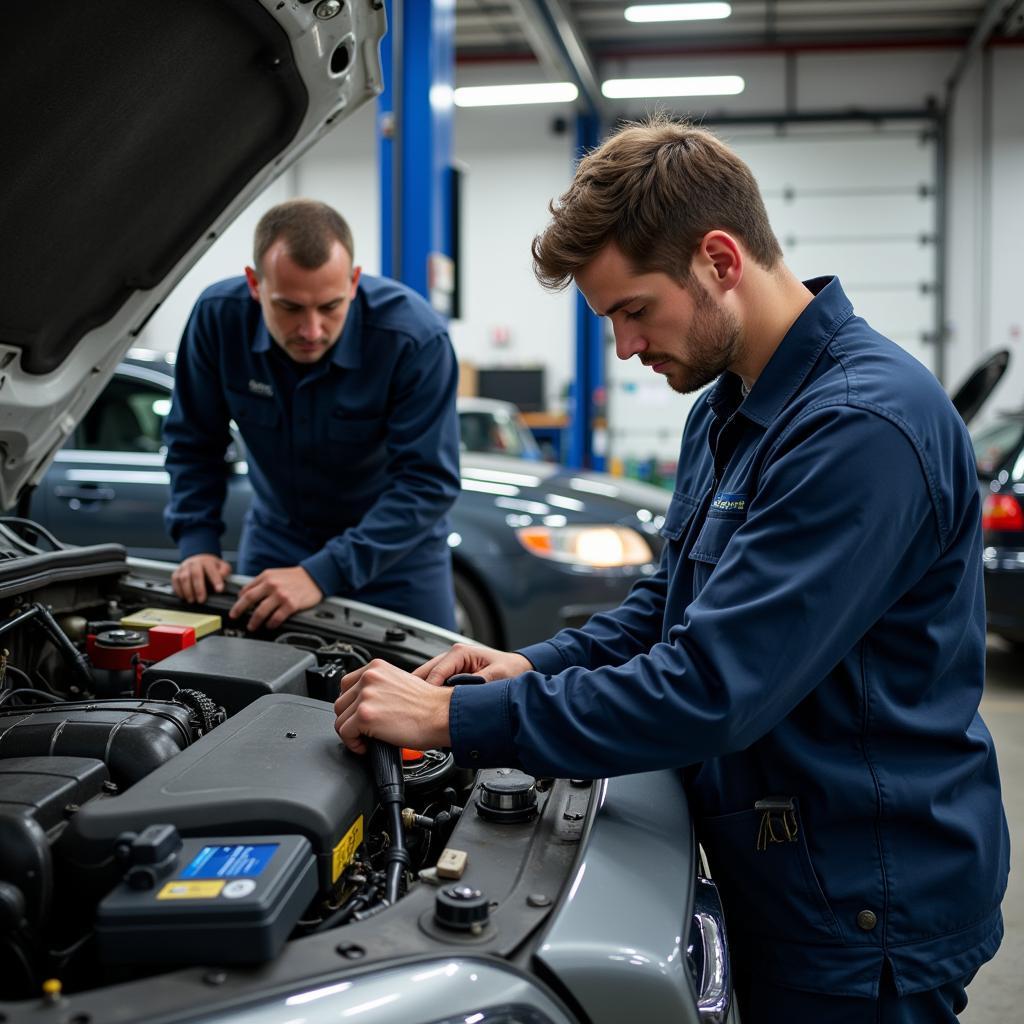 Volvo V90 2004 Being Serviced by a Mechanic