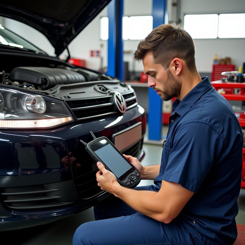 VW Mechanic Working