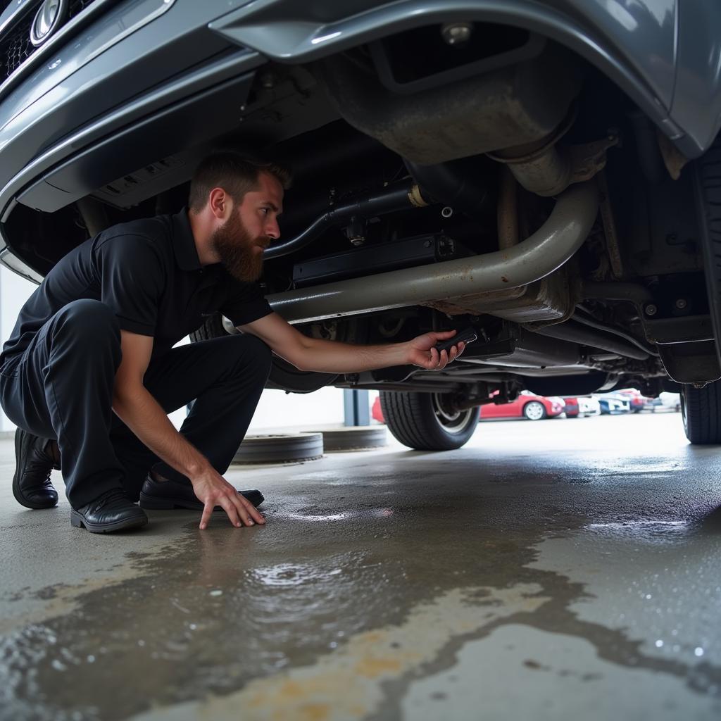 Inspecting a Water Damaged Car