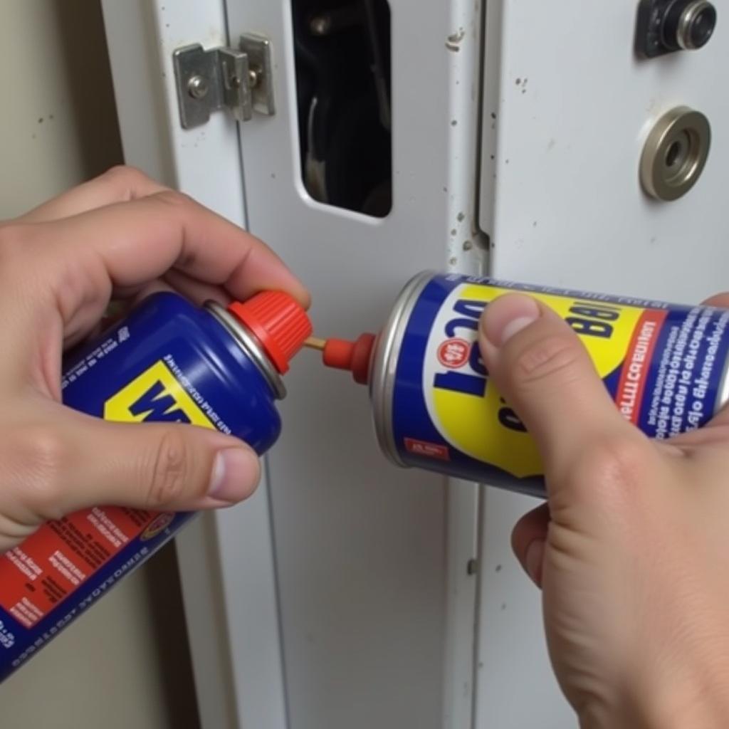 Applying WD-40 on Gas Door Latch